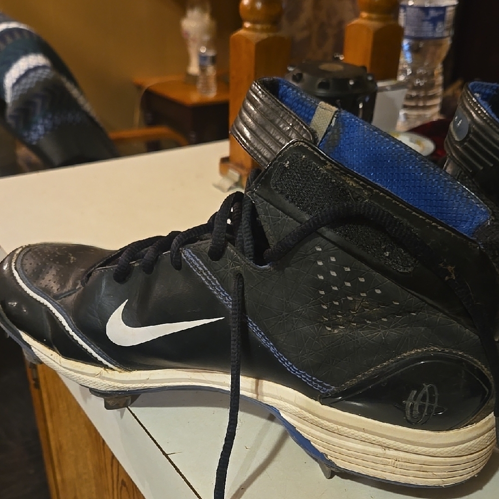 Nike Black and Blue High-Top Sneakers